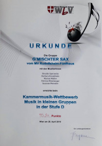 G'mischter Sax - MikG19 - Urkunde
