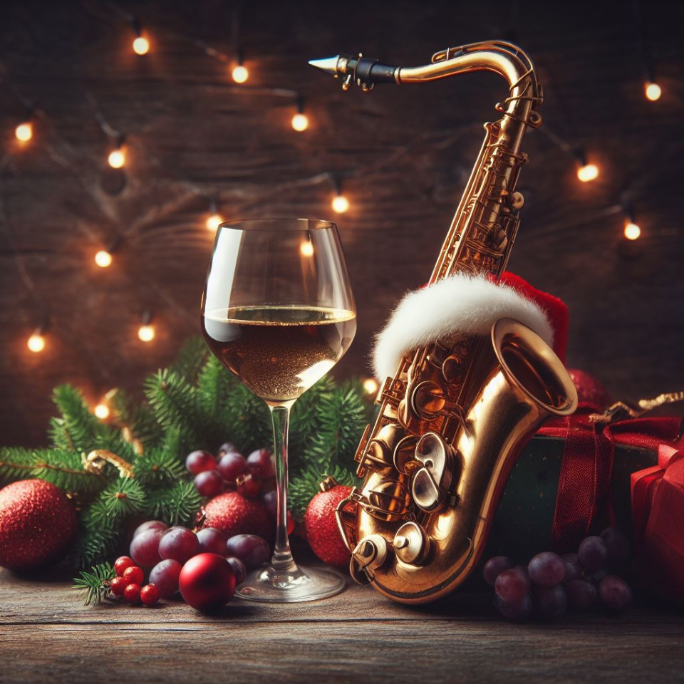 CD Cover Saxophon Wein Weihnacht